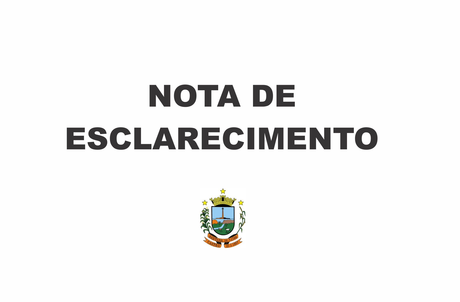 Nota de esclarecimento quanto ao trâmite de projetos de lei na Câmara Municipal de Castro