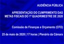 AUDIÊNCIA PÚBLICA - apresentação das metas fiscais - 1º quadrimestre/2020