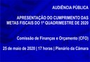 AUDIÊNCIA PÚBLICA - apresentação das metas fiscais - 1º quadrimestre/2020 AUDIÊNCIA PÚBLICA - apresentação das metas fiscais - 1º quadrimestre/2020