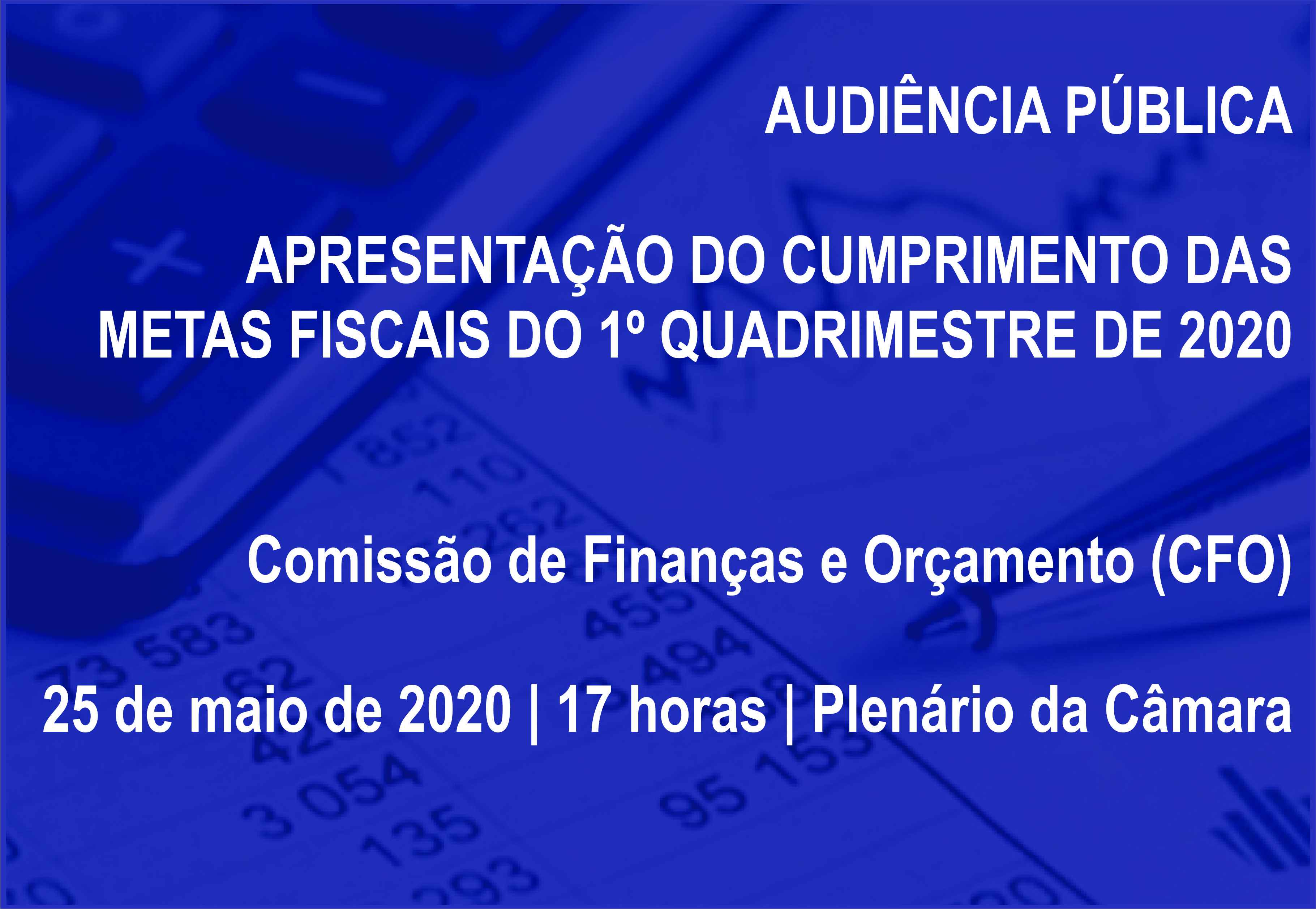 AUDIÊNCIA PÚBLICA - apresentação das metas fiscais - 1º quadrimestre/2020