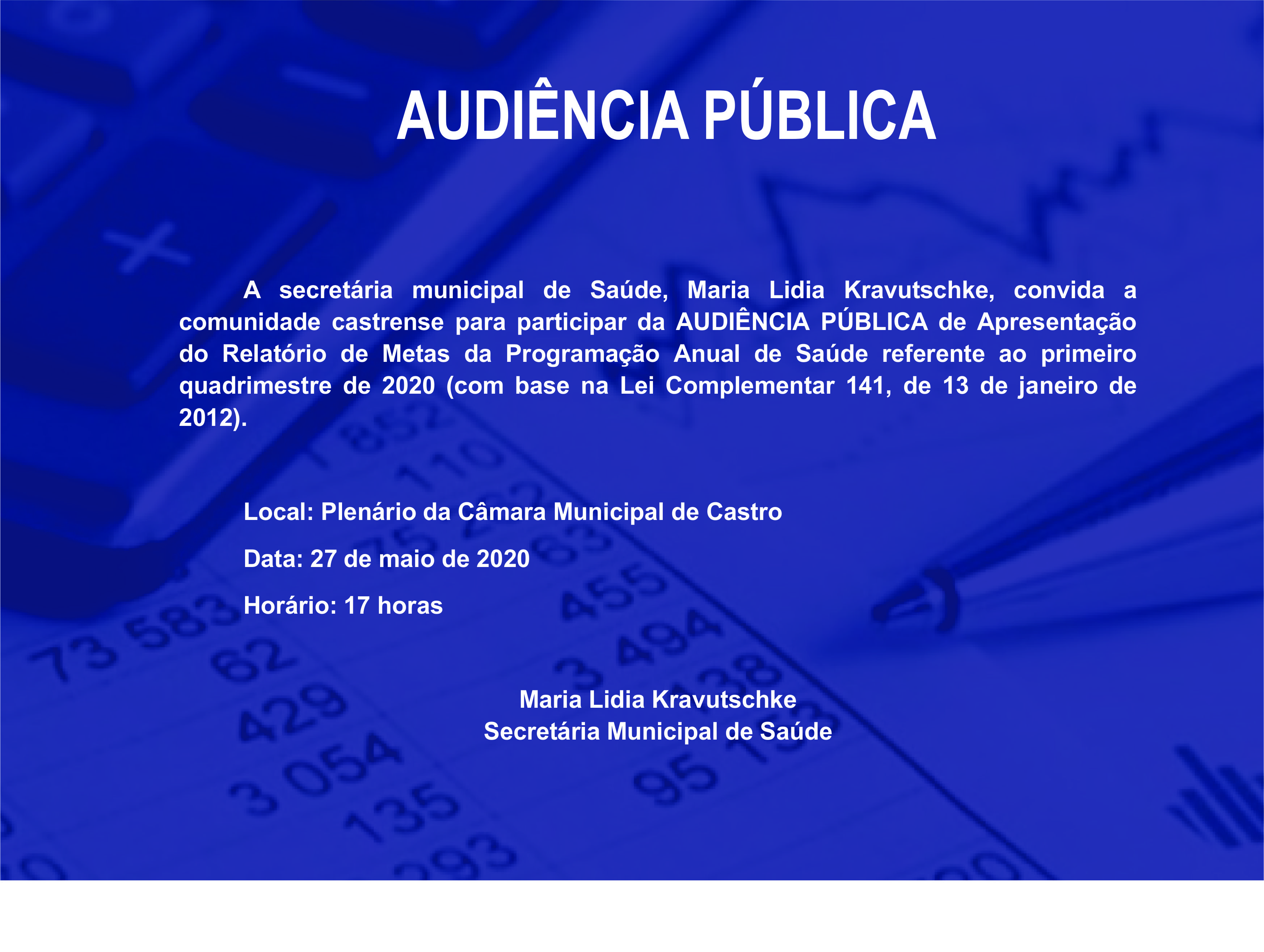 AUDIÊNCIA PÚBLICA | Apresentação do Relatório de Metas da Programação Anual de Saúde