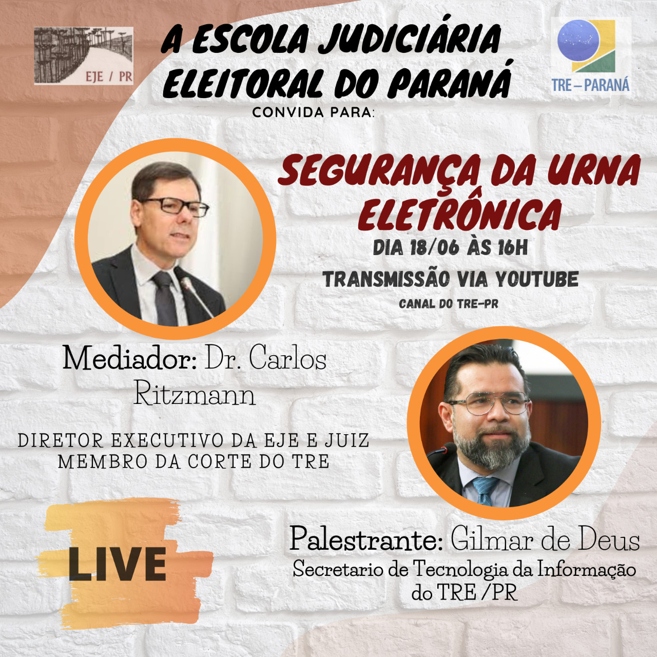 Escola Judiciária Eleitoral do Paraná promove live sobre 'Segurança da Urna Eletrônica'