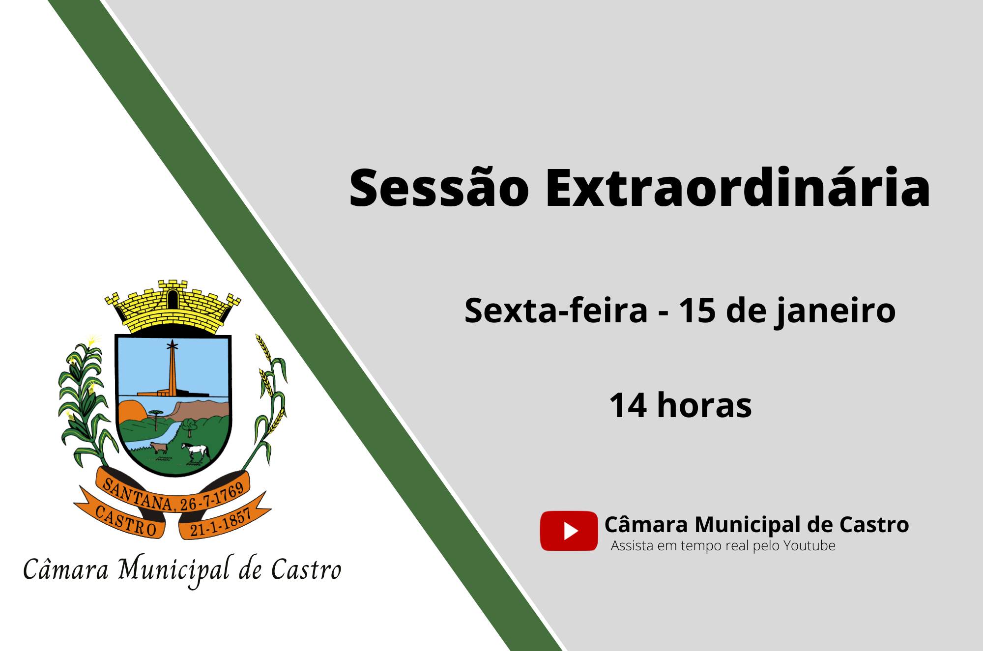 Cancelada extraordinária desta quarta-feira (13/01) 
